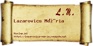 Lazarovics Mária névjegykártya