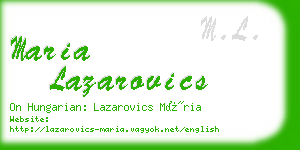 maria lazarovics business card